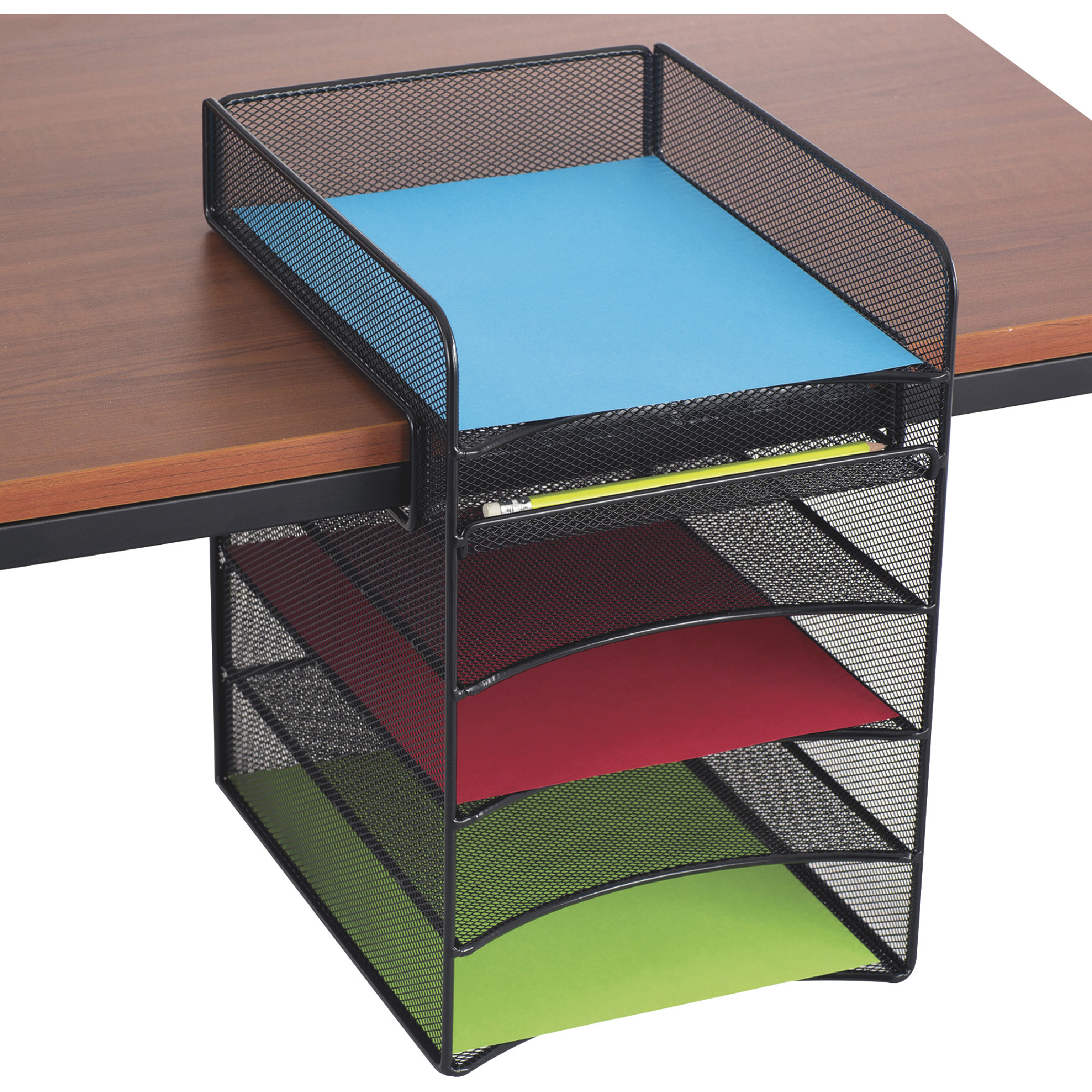 Safco Onyx Hanging Storage Desktop Organizer, Black, Model# 3240BL
